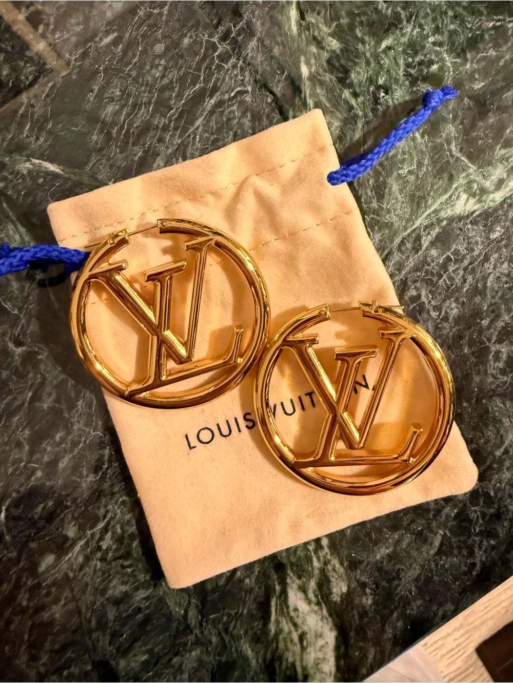 Louis Vuitton Gold-tone LV Circle Clip-On Earrings